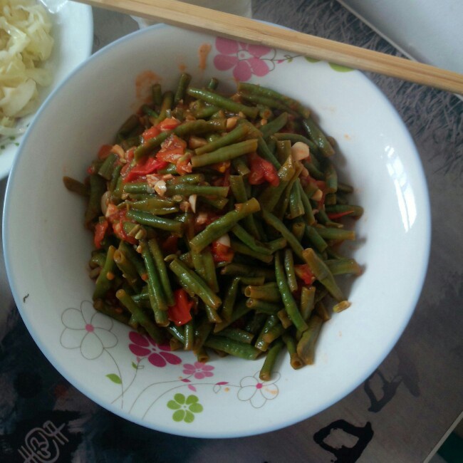 西红柿炒长豆角