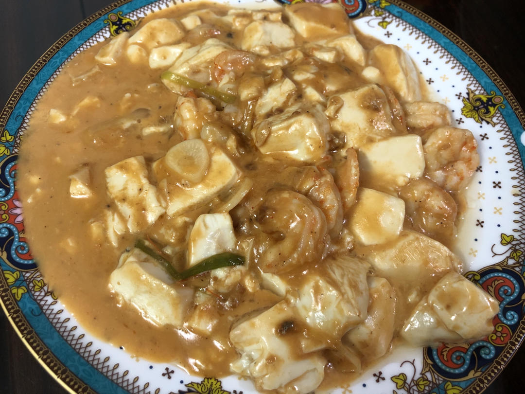 无碳低卡|好吃到舔盘🥘咸蛋黄虾仁豆腐🍤