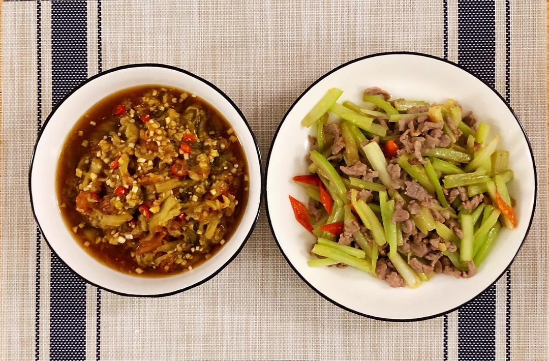 西芹炒牛肉！