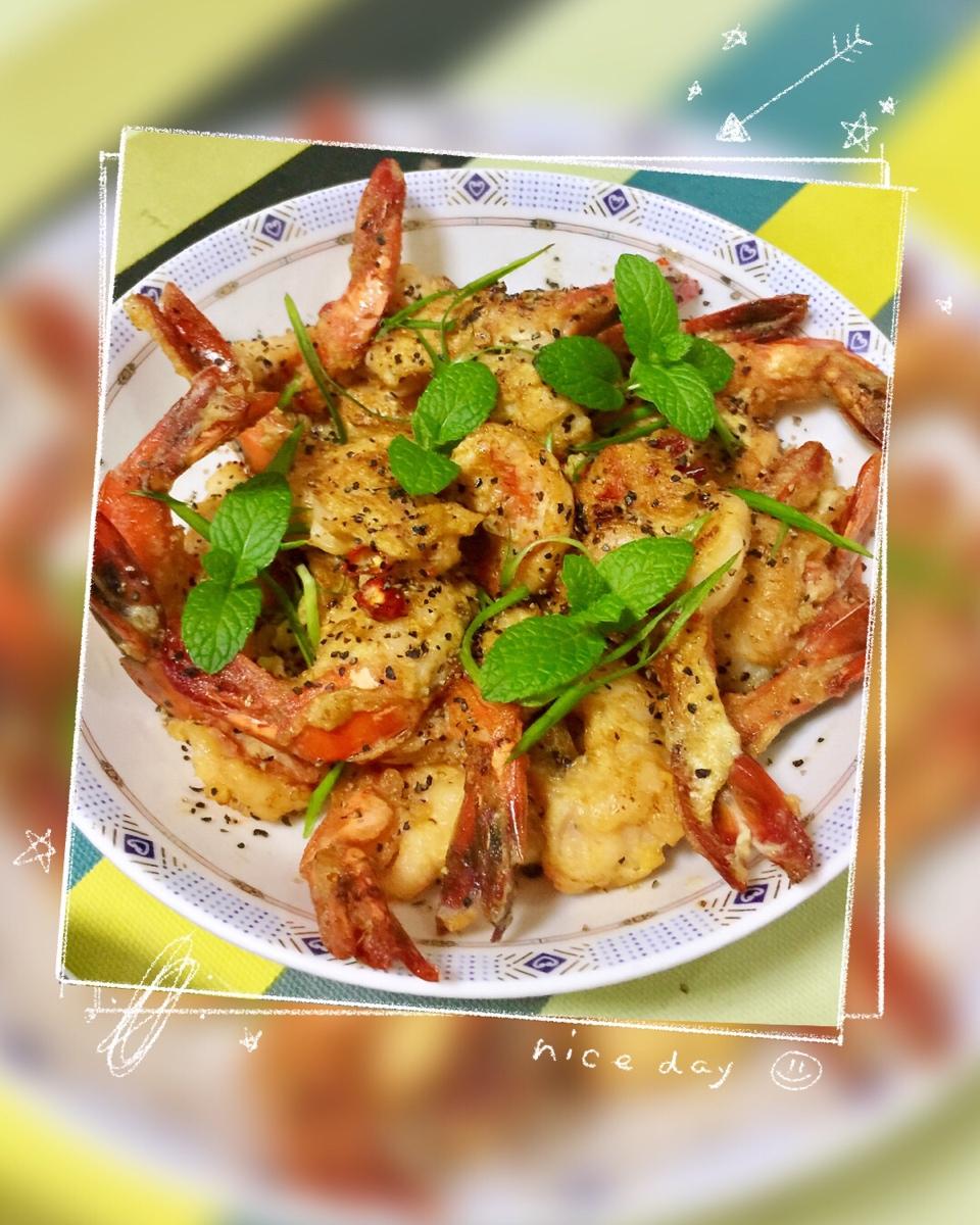 香煎黑虎虾