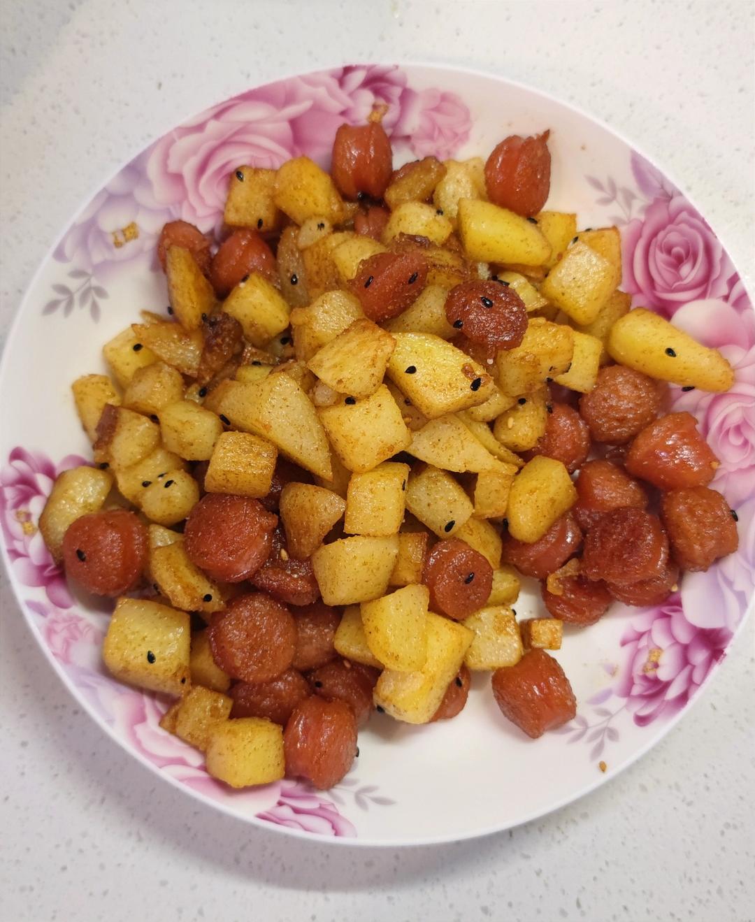 烧烤风味的土豆小香肠