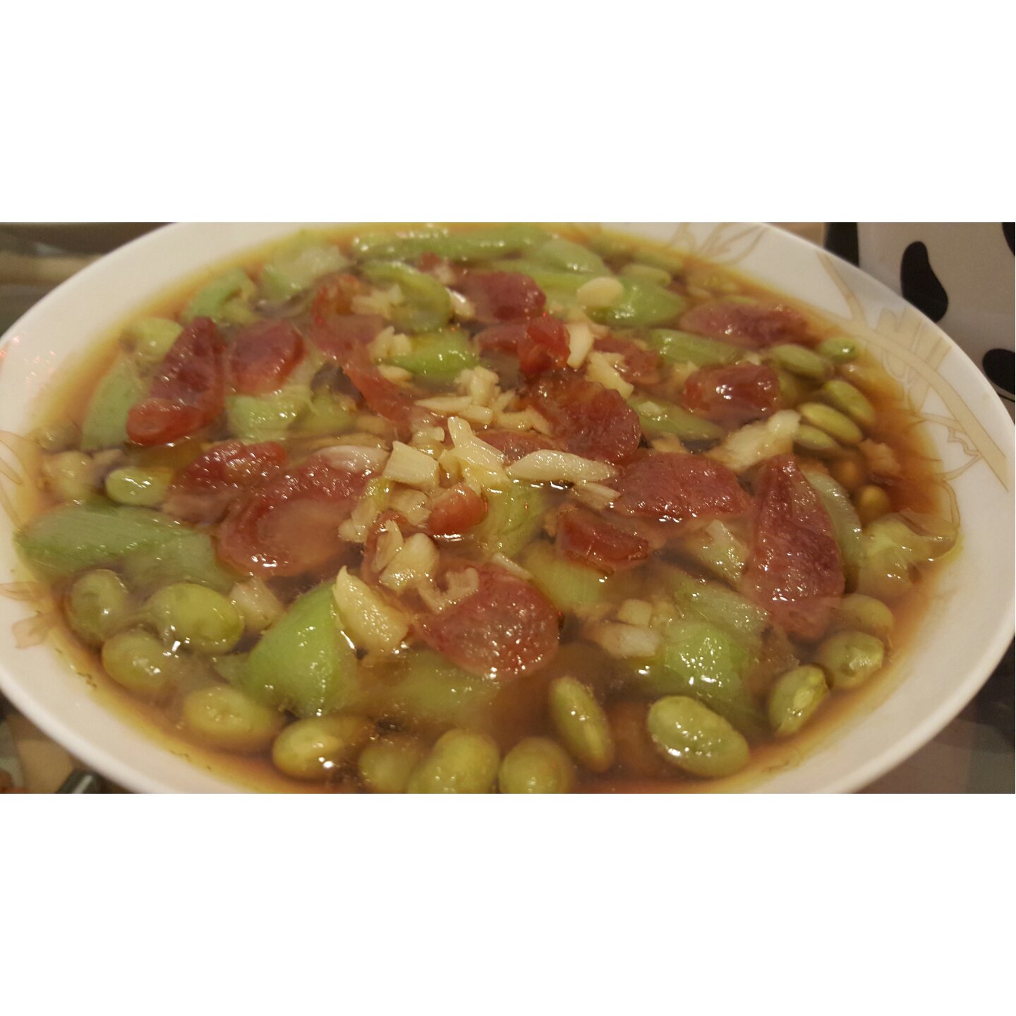 【丝瓜蒸香肠】鲜嫩美味傻瓜菜