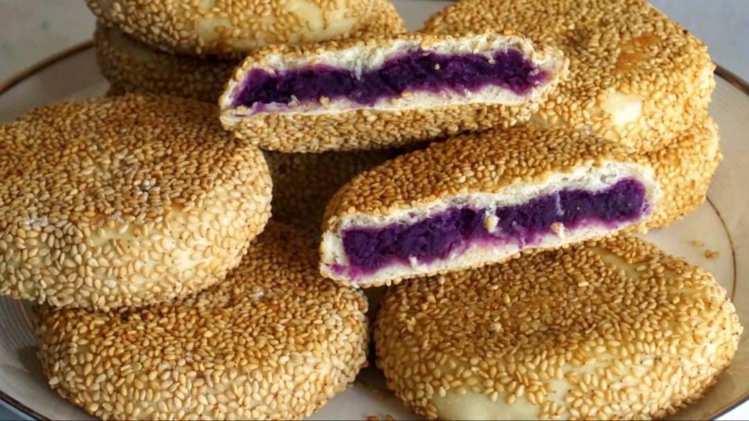 山药紫薯芝麻饼