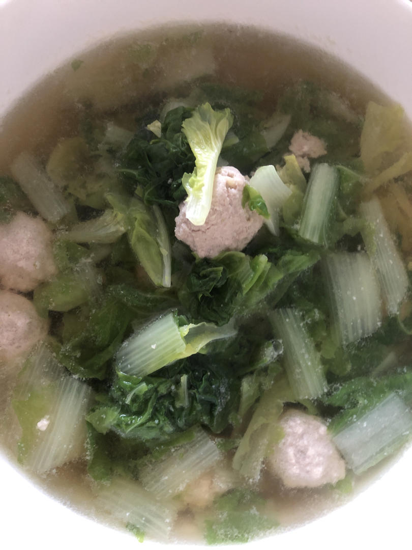 小白菜肉丸汤