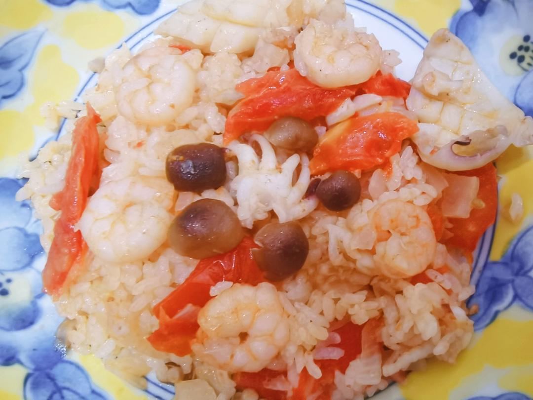 番茄海鲜烩饭