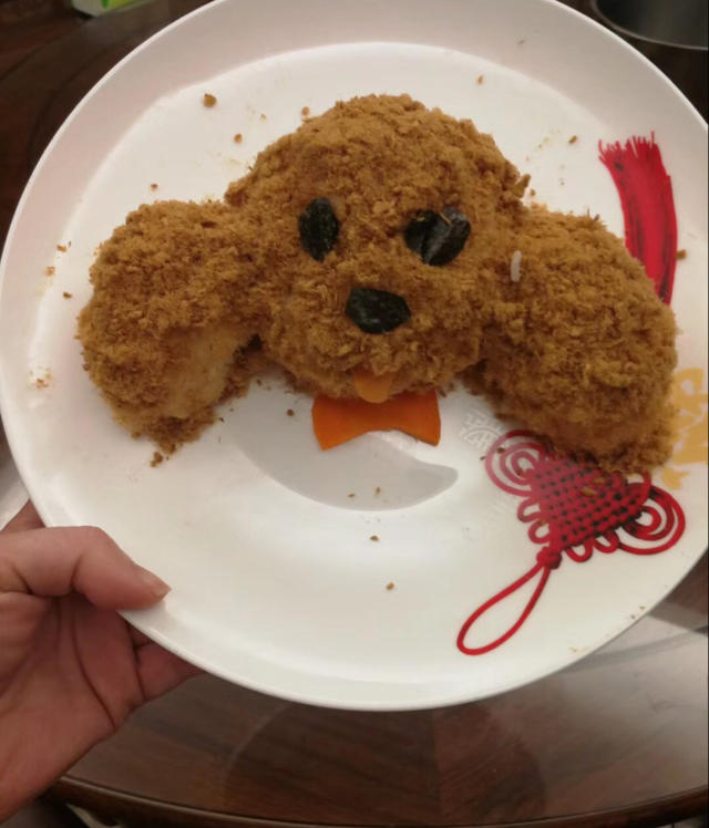 哄娃人气早餐【咸蛋黄肉松饭团】泰迪版-每天都是六一节