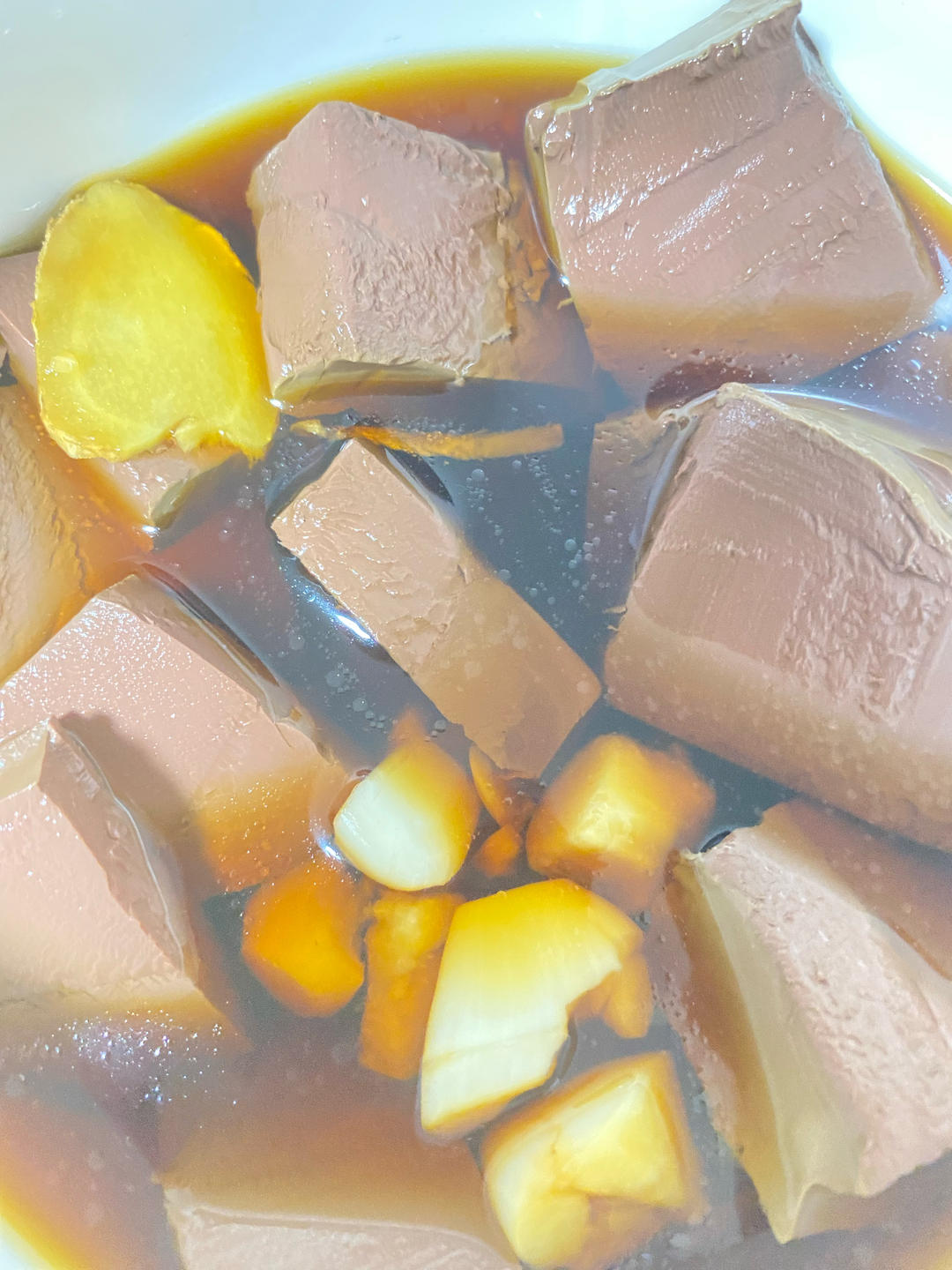 大葱冒鸭血（炒鸭血）