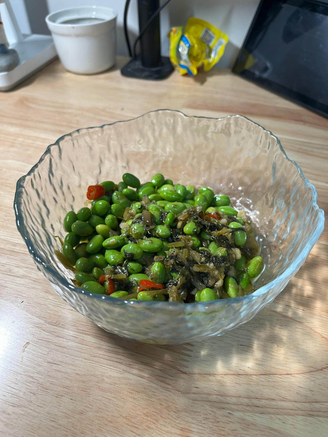 雪菜毛豆肉丝