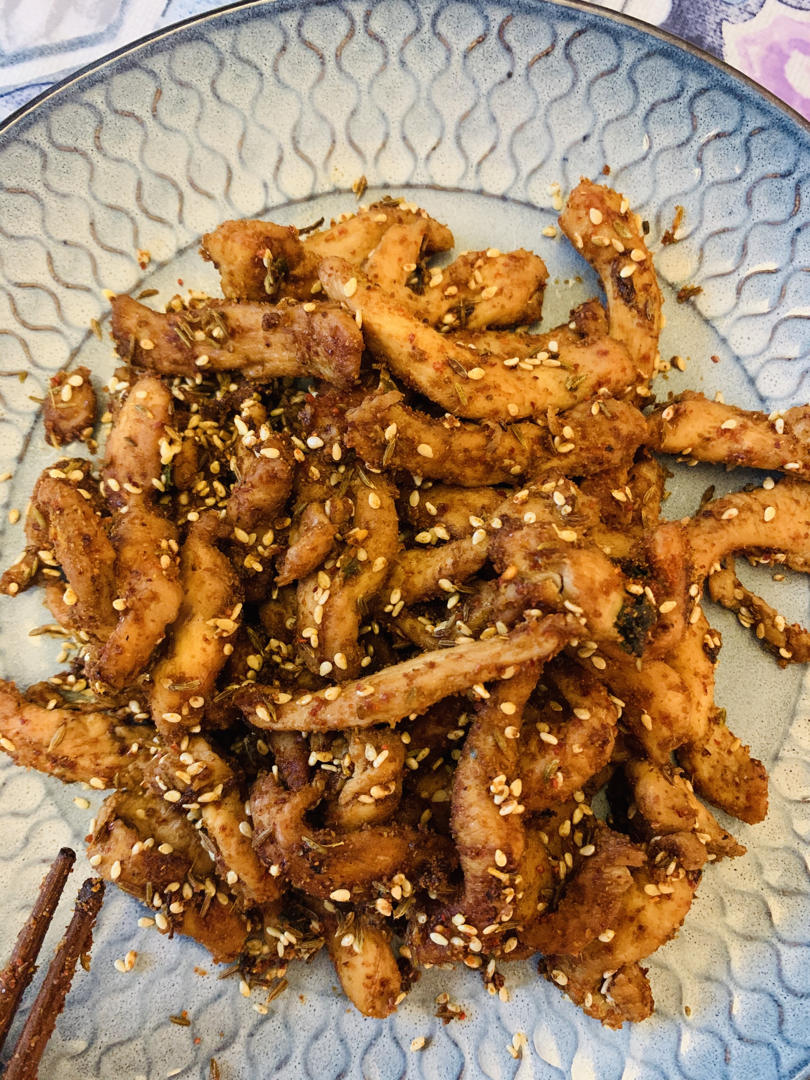 低脂低卡❗️能吃出烧烤味的 孜然鸡肉条