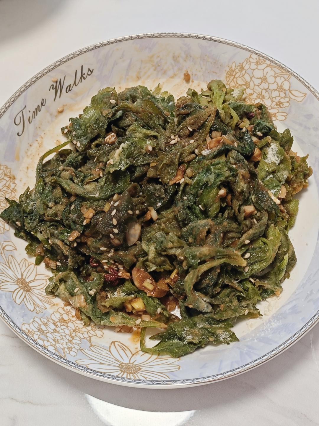 凉拌芹菜叶