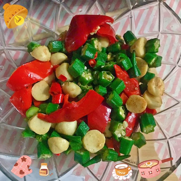 黑胡椒秋葵炒鱼丸