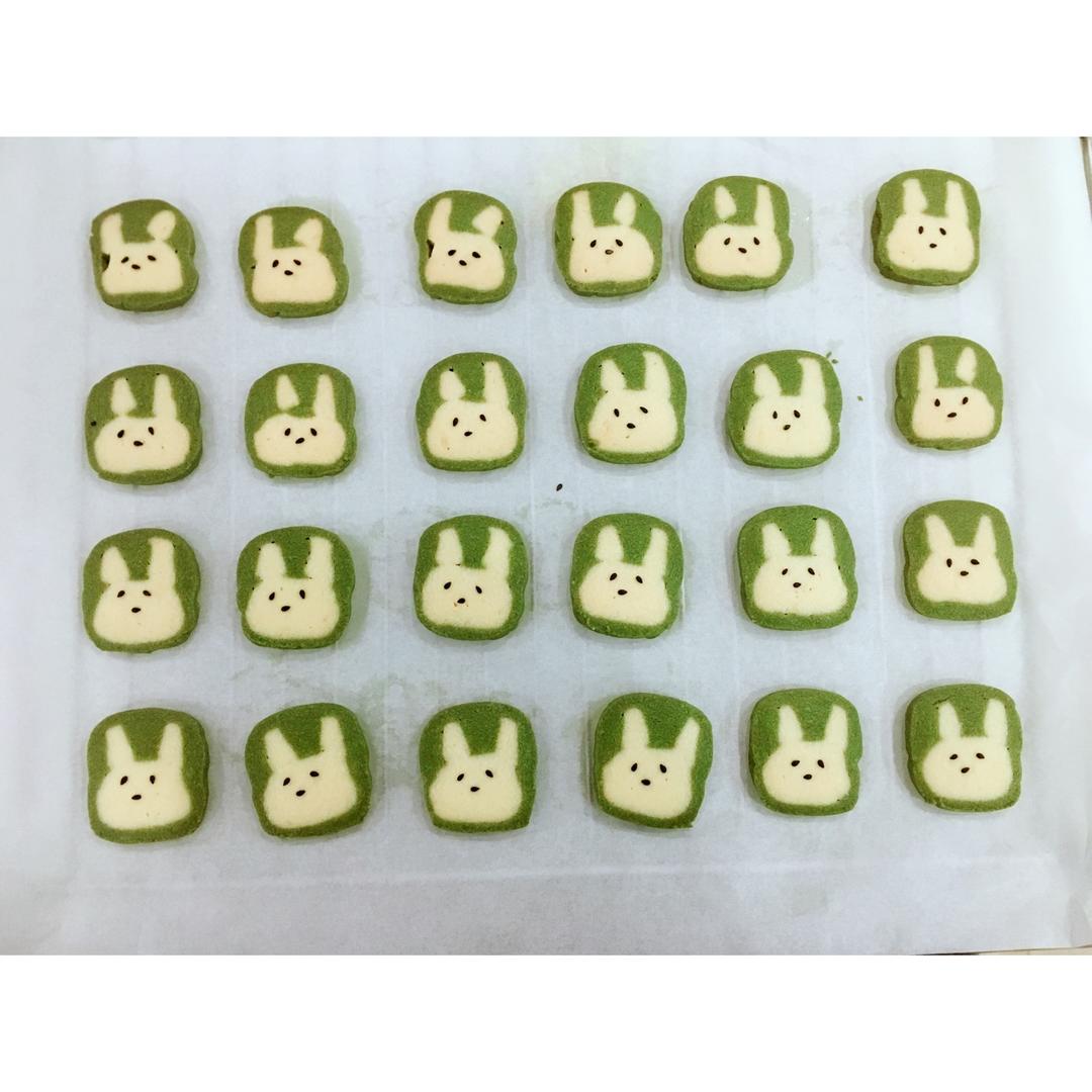 抹茶兔兔曲奇（比熊猫简单！超详细实物图+超良心手绘图）