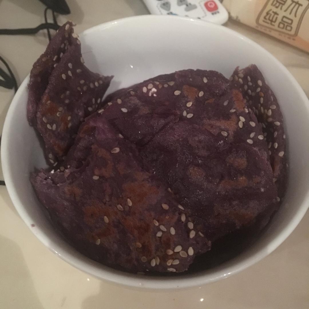 平底锅煎紫薯饼