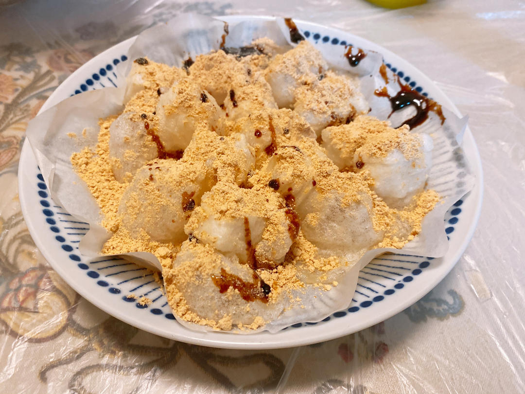 火爆的日式黄豆粉烤年糕！平底锅版！外焦内糯 巨好吃