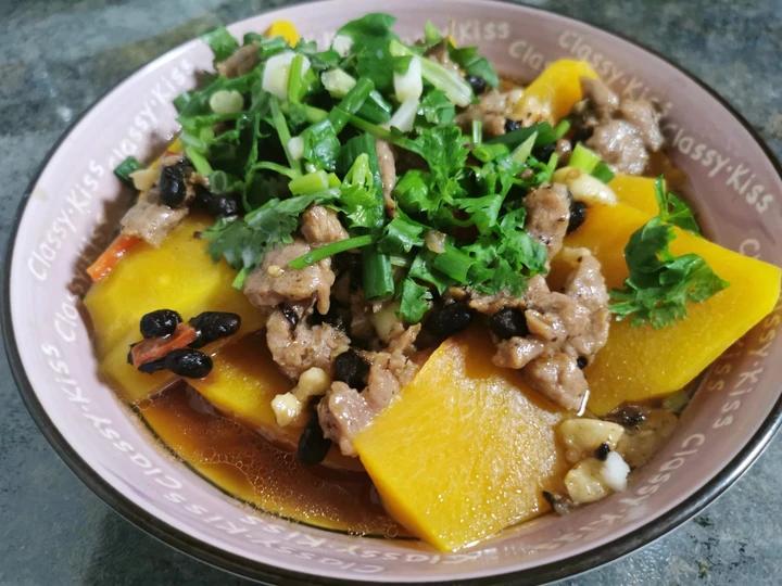 蒜蓉豆豉瘦肉蒸南瓜🎃