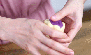 网红紫薯拉丝仙豆糕，好吃到飞起！的做法 步骤13