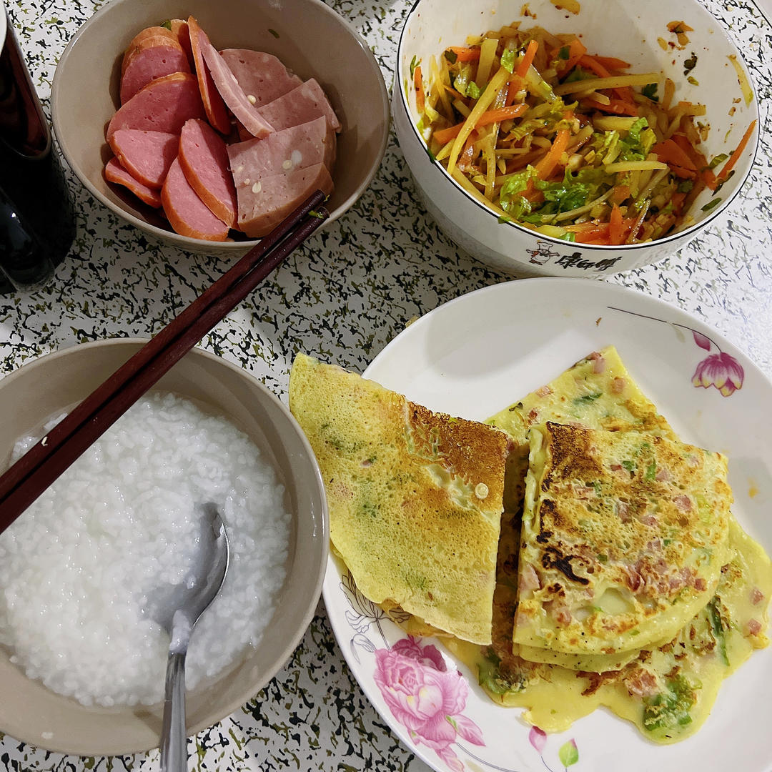简单快手蔬菜鸡蛋煎饼
