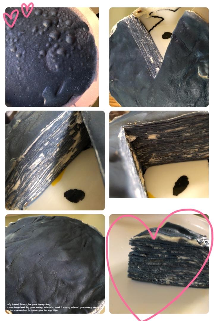 雾霾蓝千层蛋糕（蝶豆花粉）