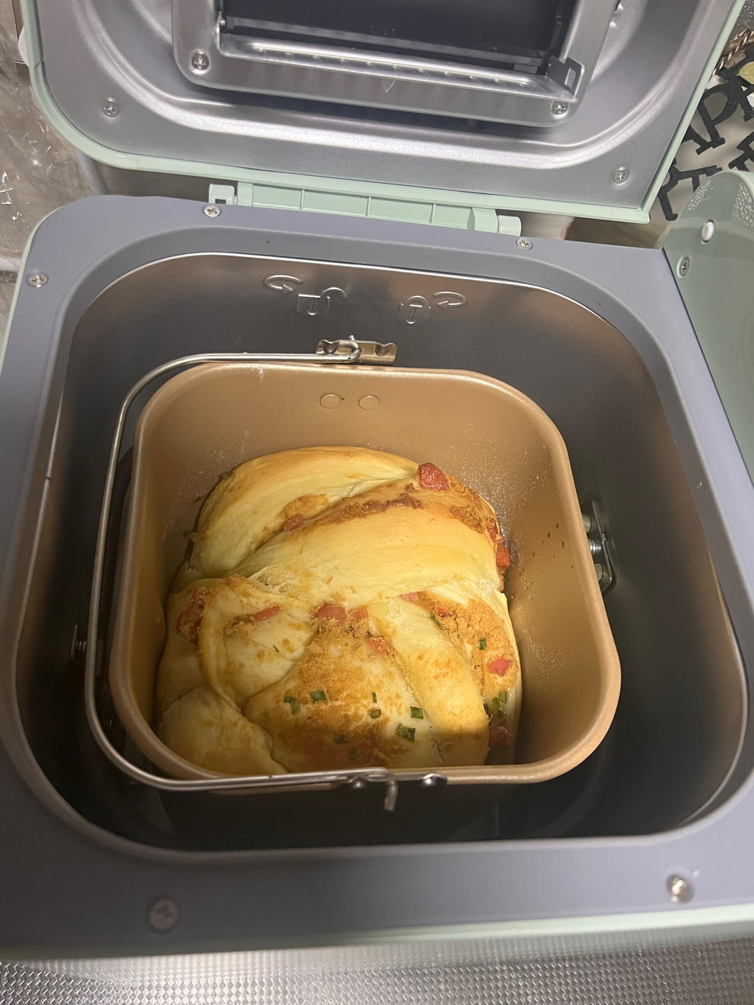 面包机做香葱肉松吐司
