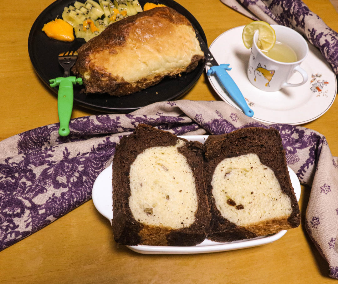 一次成功的黑钻吐司｜蛋糕➕面包的神仙搭配