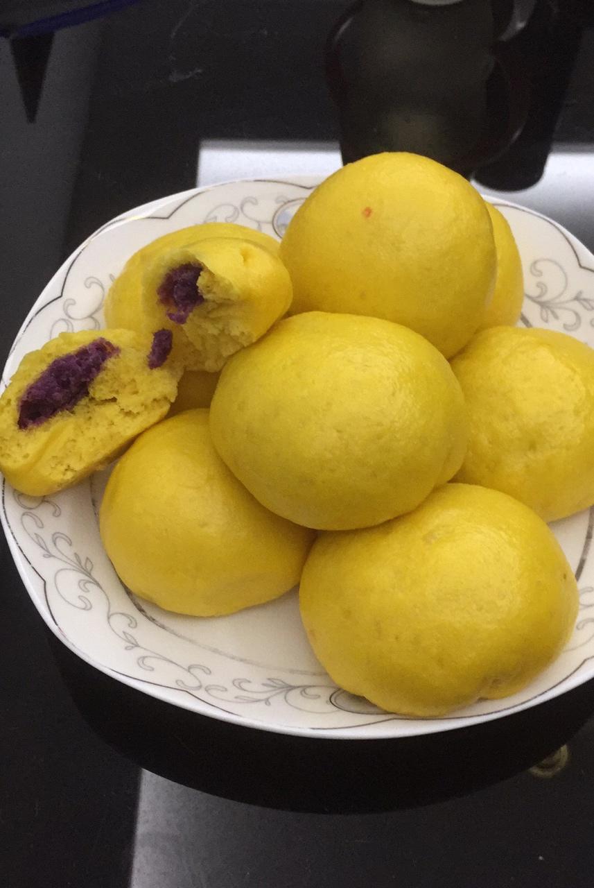 南瓜紫薯花样馒头