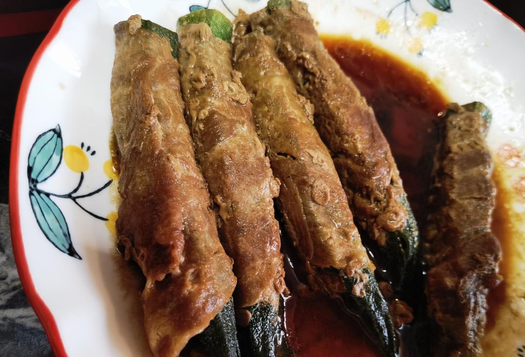 秋葵猪肉卷