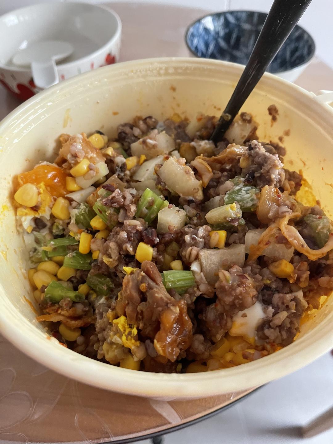 超快手营养泡菜拌饭（一人食最佳选择）的做法