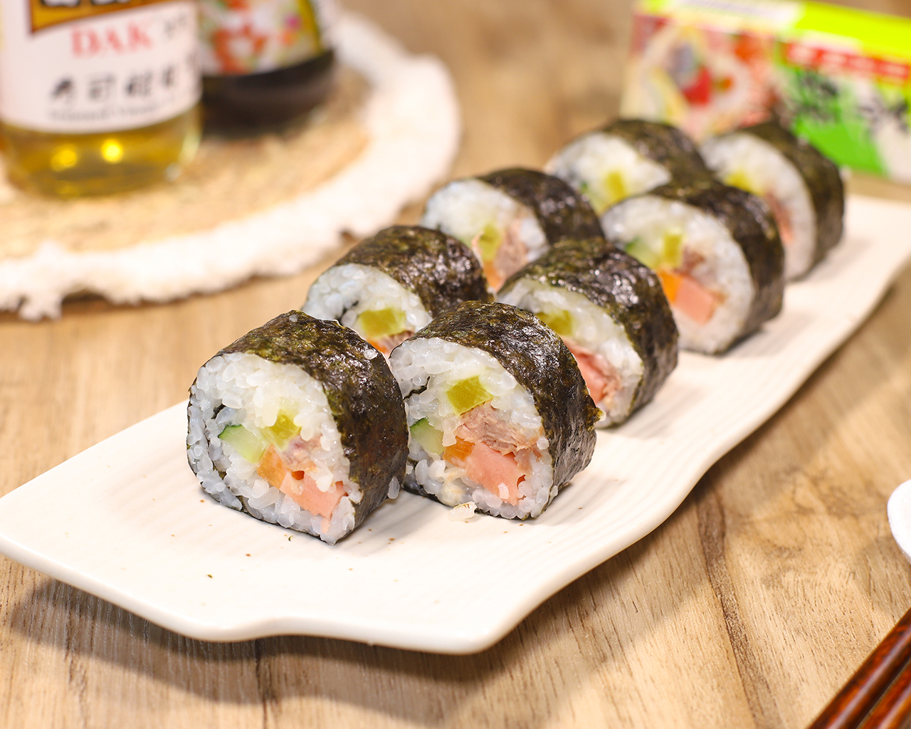 金枪鱼寿司卷，一口一个，超美味！