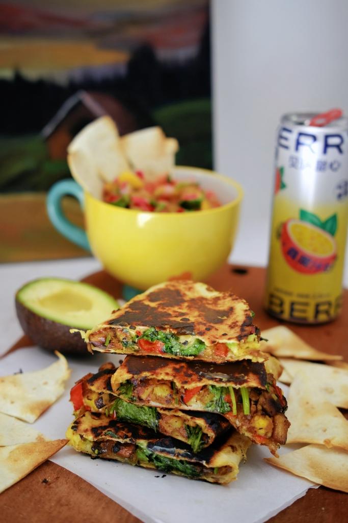 【健康少油】墨西哥红椒酱牛肉卷饼quesadillas（附红椒酱做法）