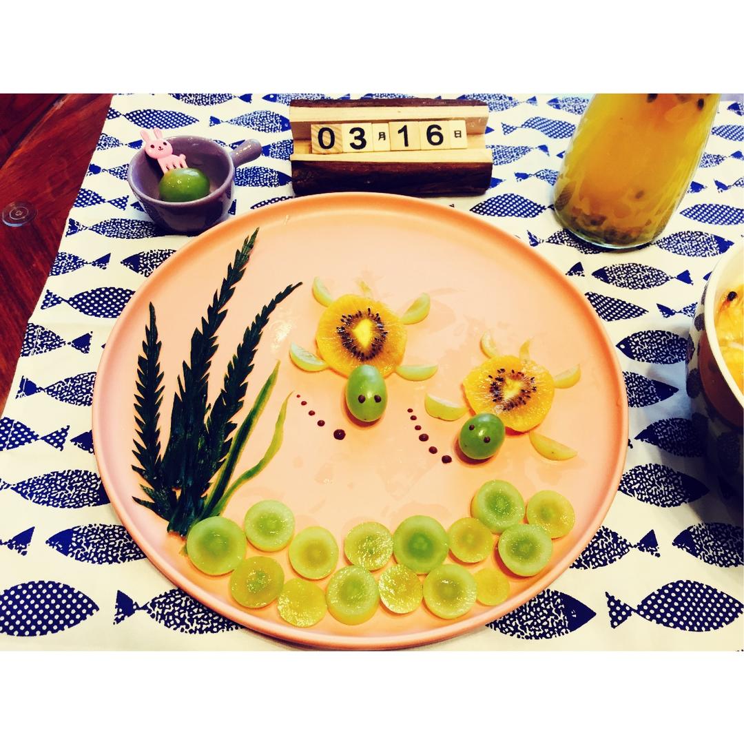 教你轻松制作超可爱的小乌龟水果摆盘