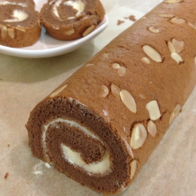 了了32做的可可戚风蛋糕卷