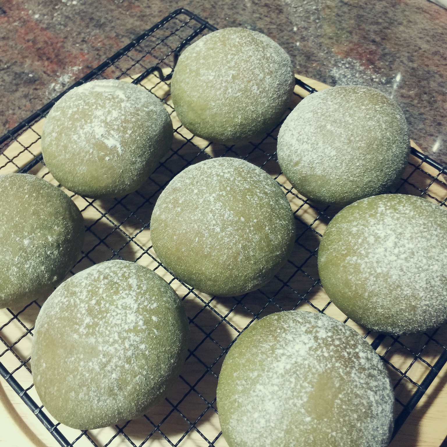 抹茶豆沙小面包（无油脂）