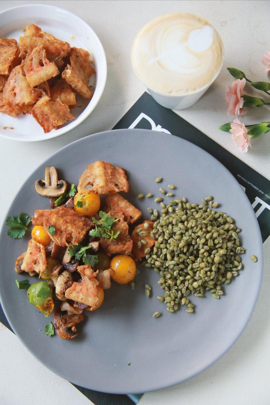 橄榄油培根煎虾仁