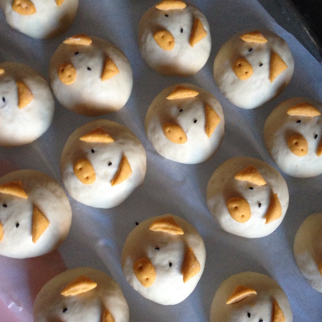 可爱的小猪豆沙包