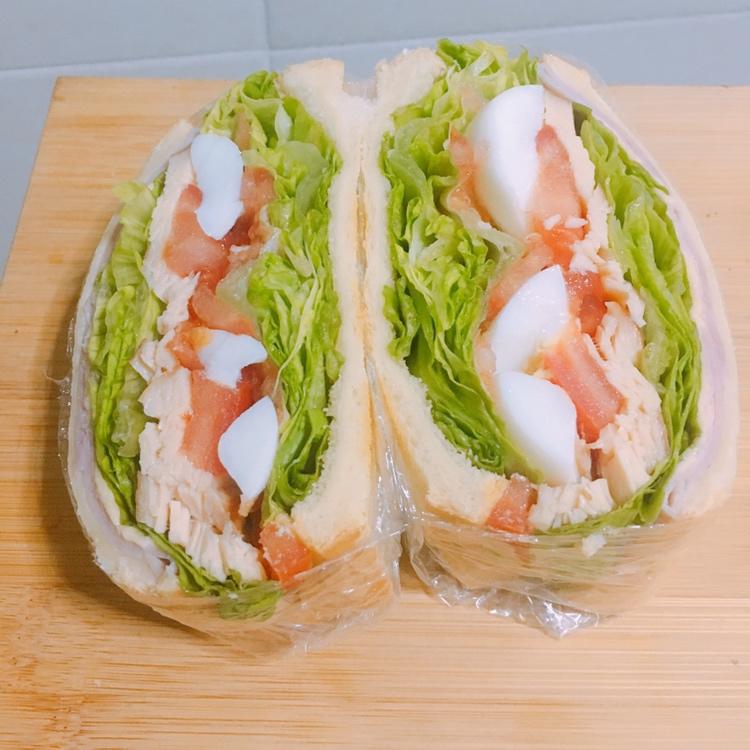 如何做超厚的沼三明治~详细tip！牛油果鸡蛋午餐肉三明治~