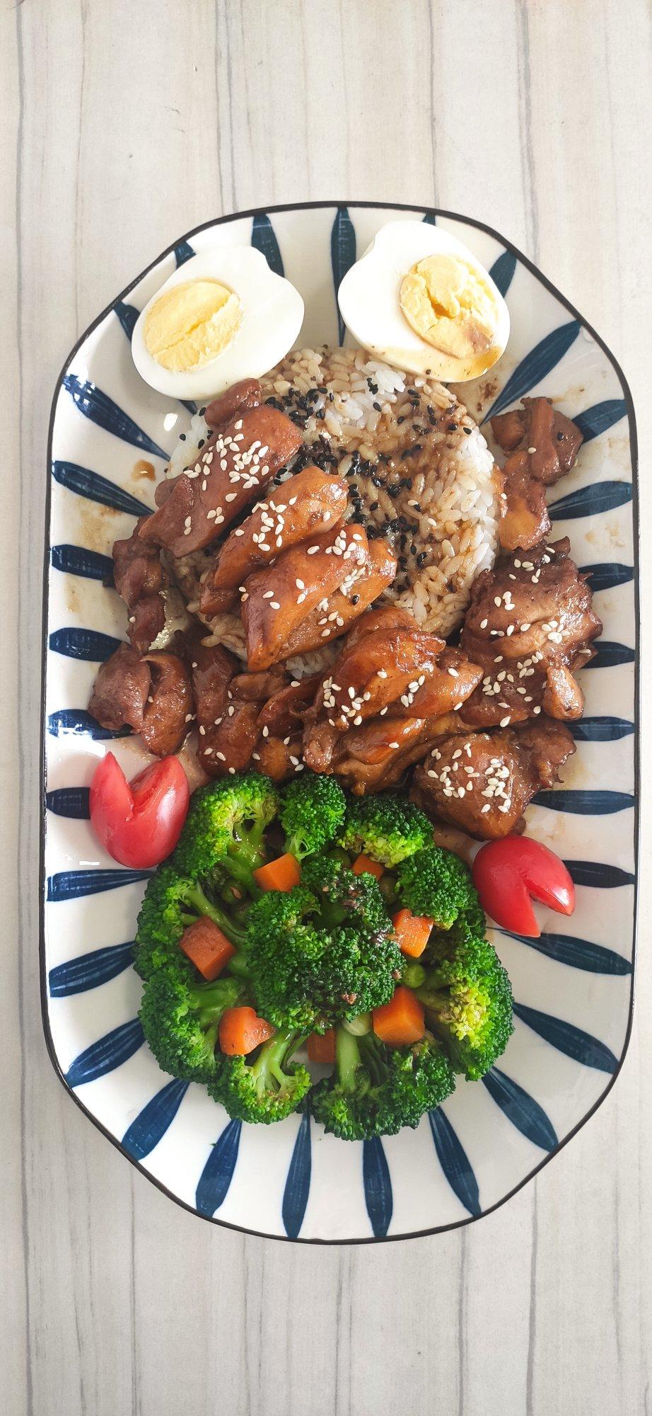 自制照烧鸡腿饭，好吃到舔碗！