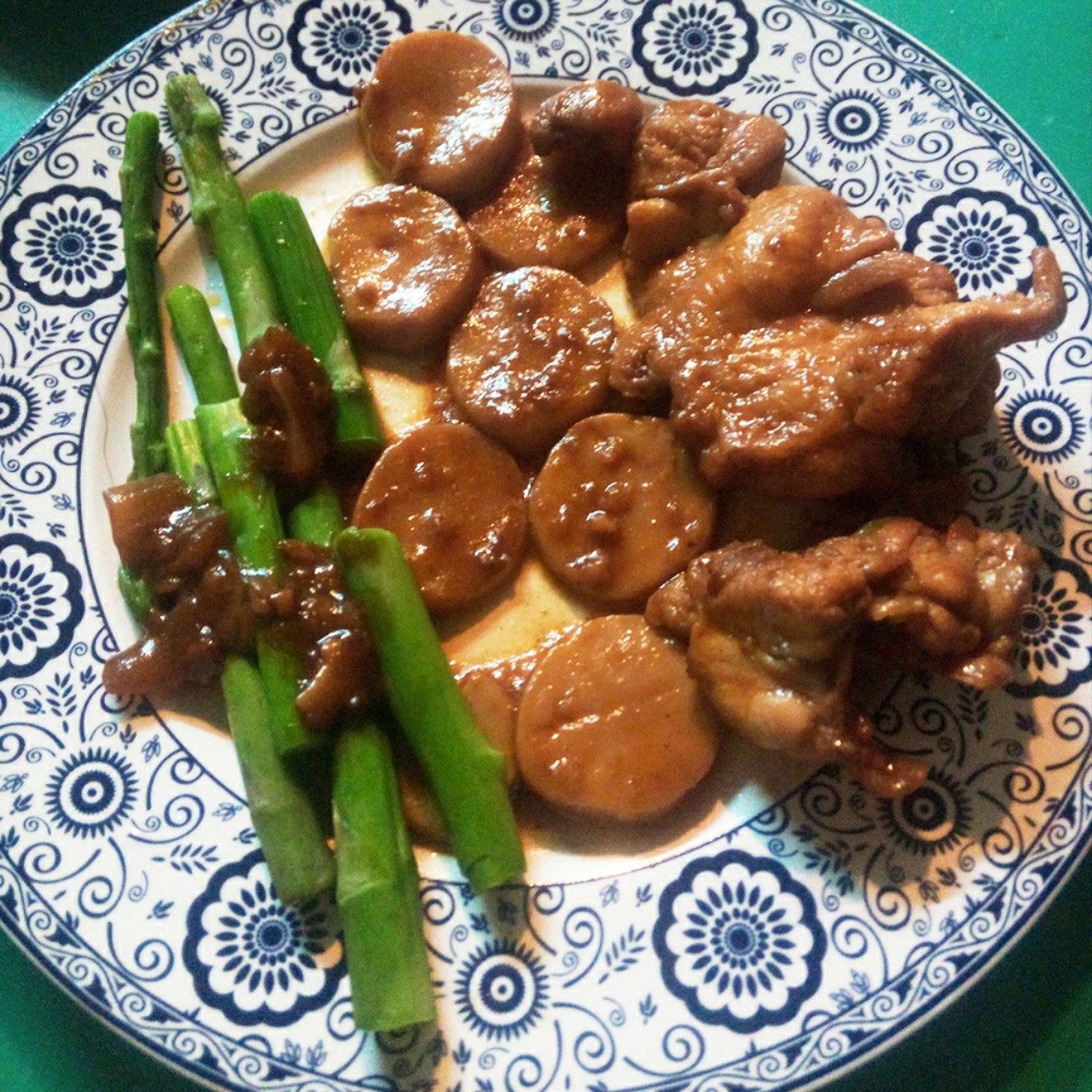 蚝油鲍菇鸡腿排