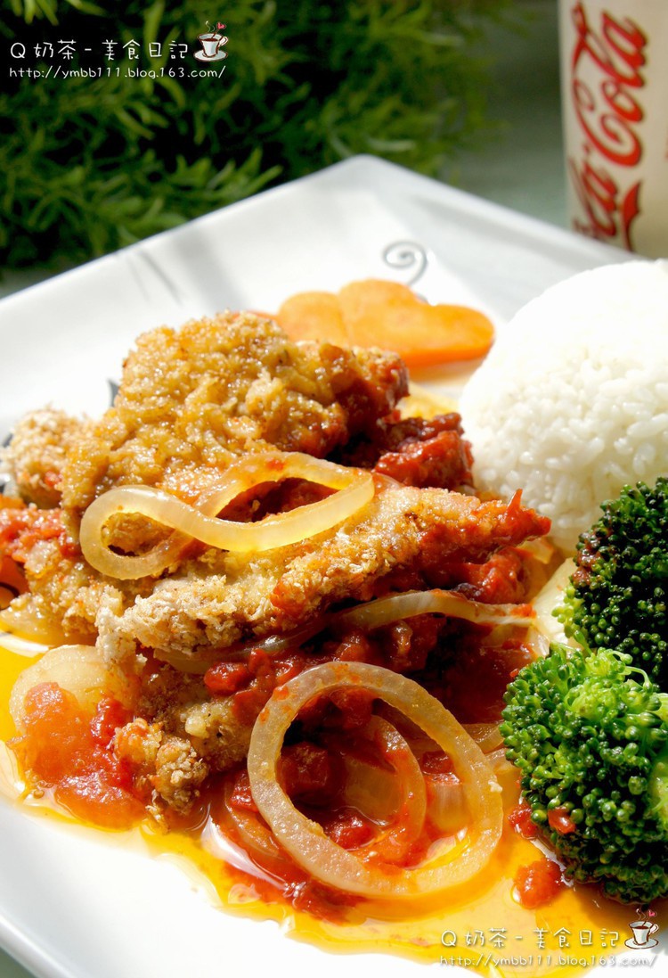 美味猪扒饭的做法