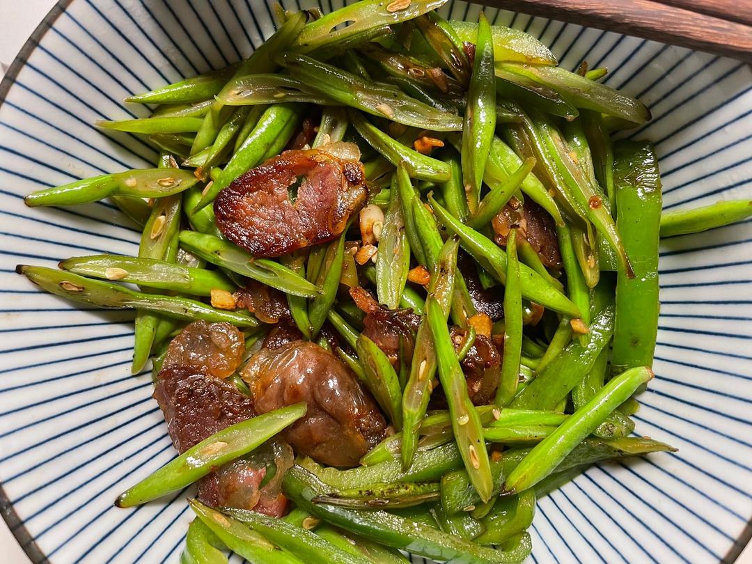家常香肠小炒四季豆