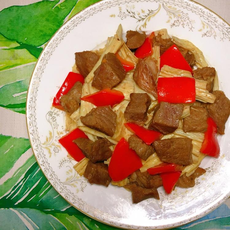 孜然腐竹牛肉