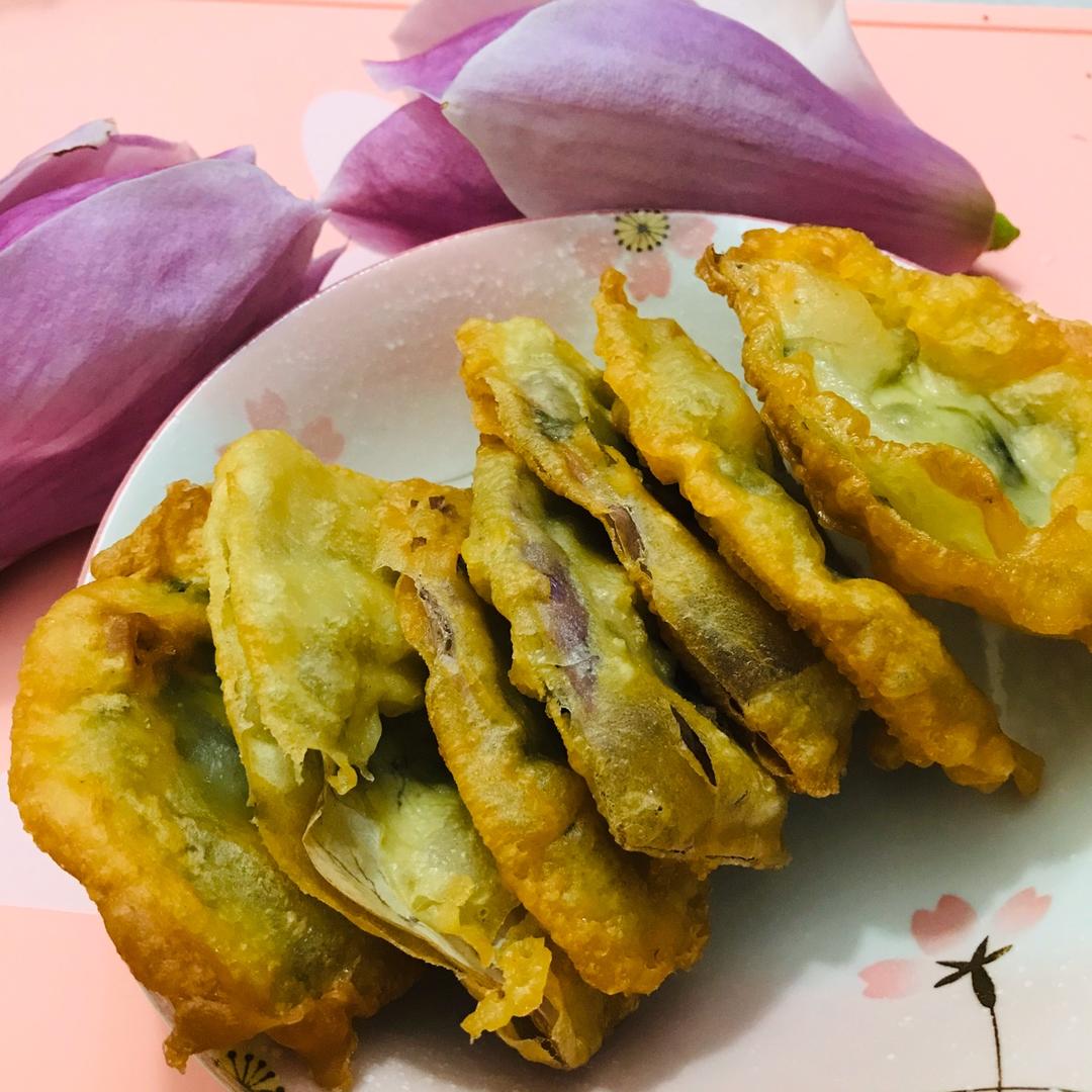 风从海上来青岛做的酥炸玉兰花——鲜花入馔,色美味鲜