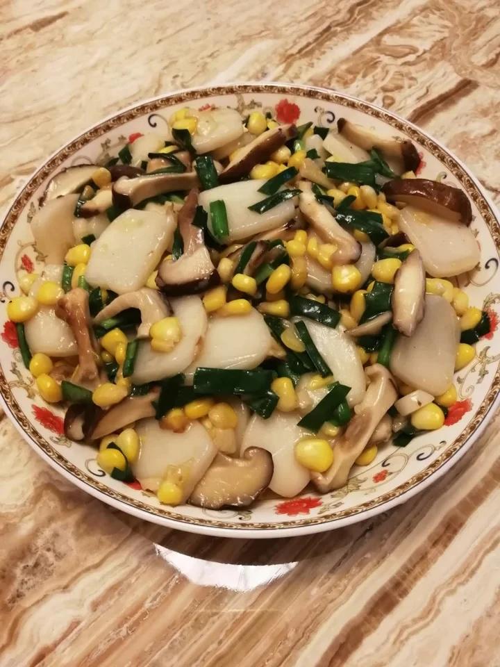 香菇玉米炒年糕