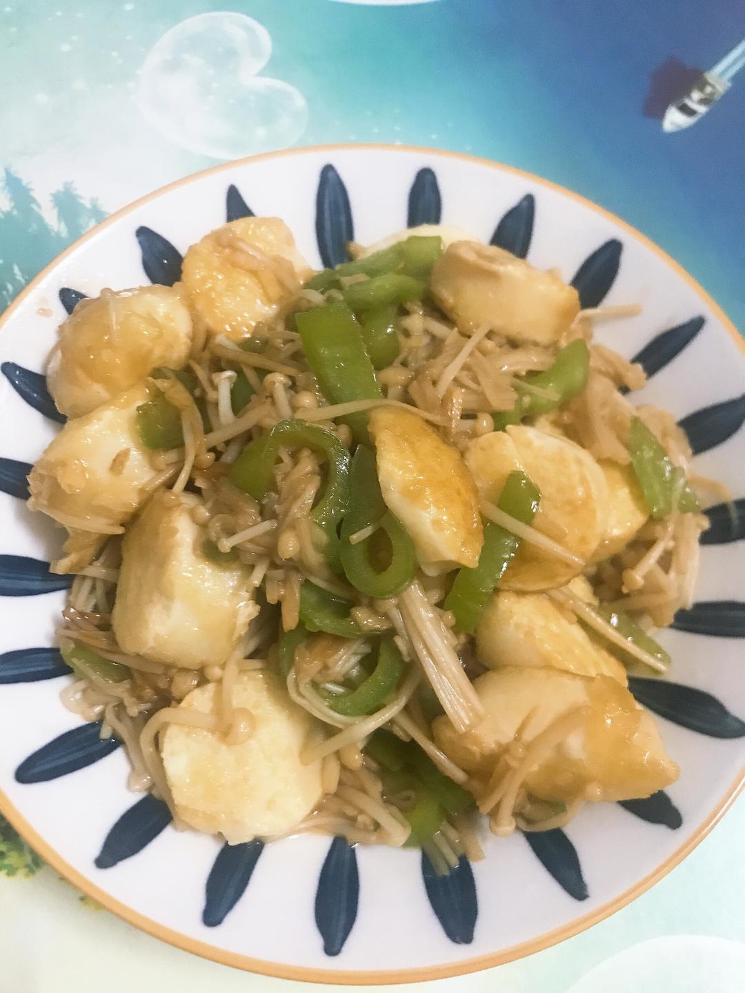 日本豆腐金针菇的做法