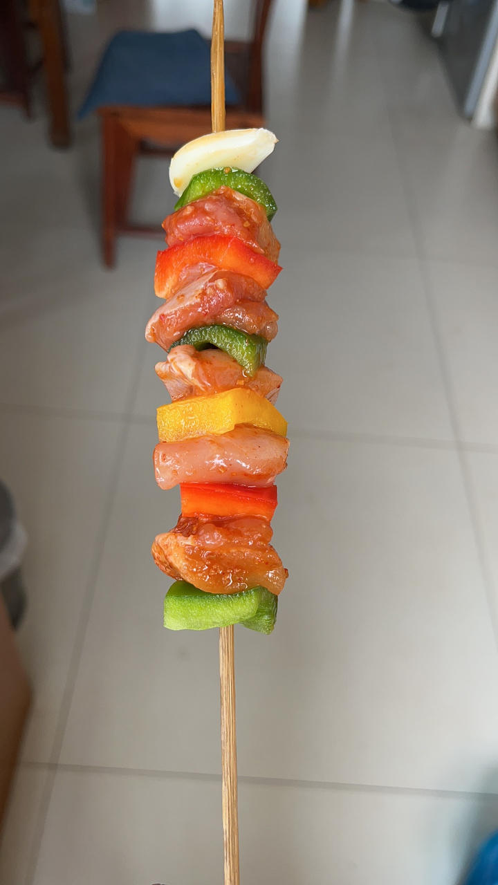 不用一滴油 💥完爆烧烤店的彩椒鸡肉串‼️