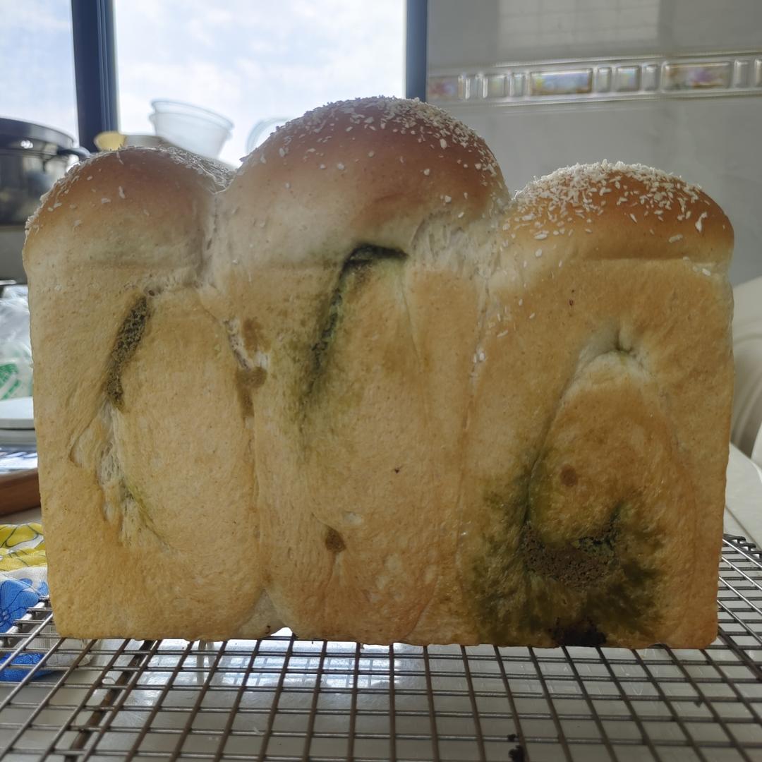 抹茶奶酥小金砖（70%中种吐司）