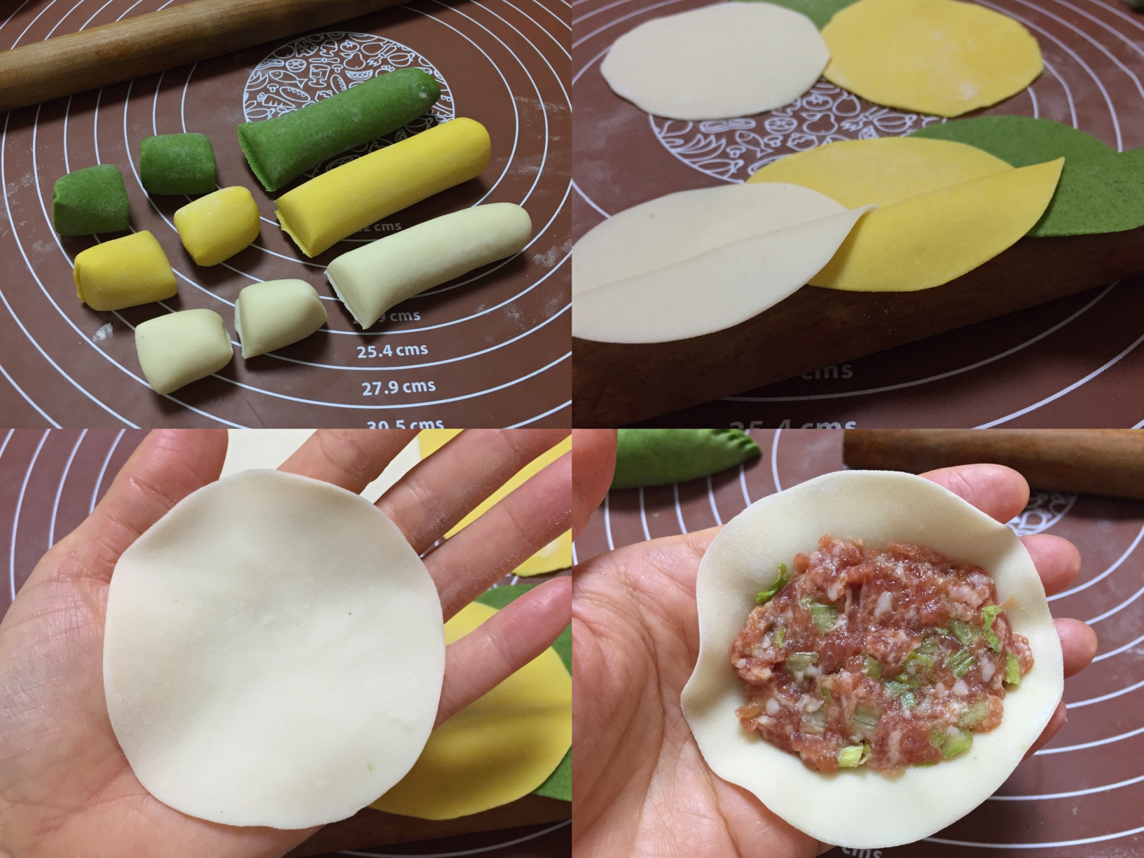 三色蒸饺皮配方的做法 步骤2