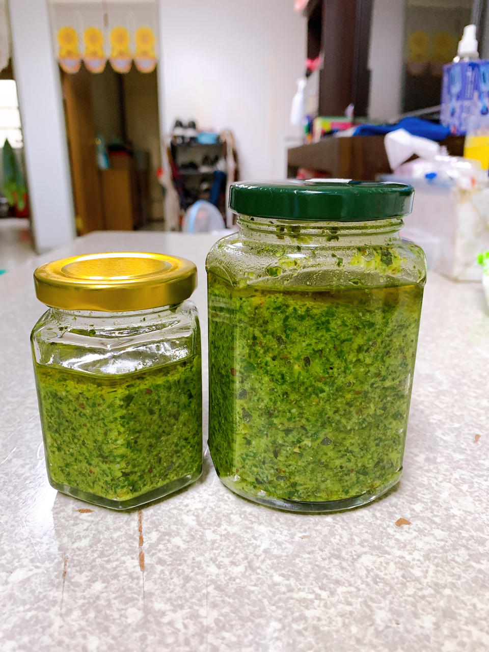 自制新鲜Pesto 传统罗勒松仁青酱意面酱