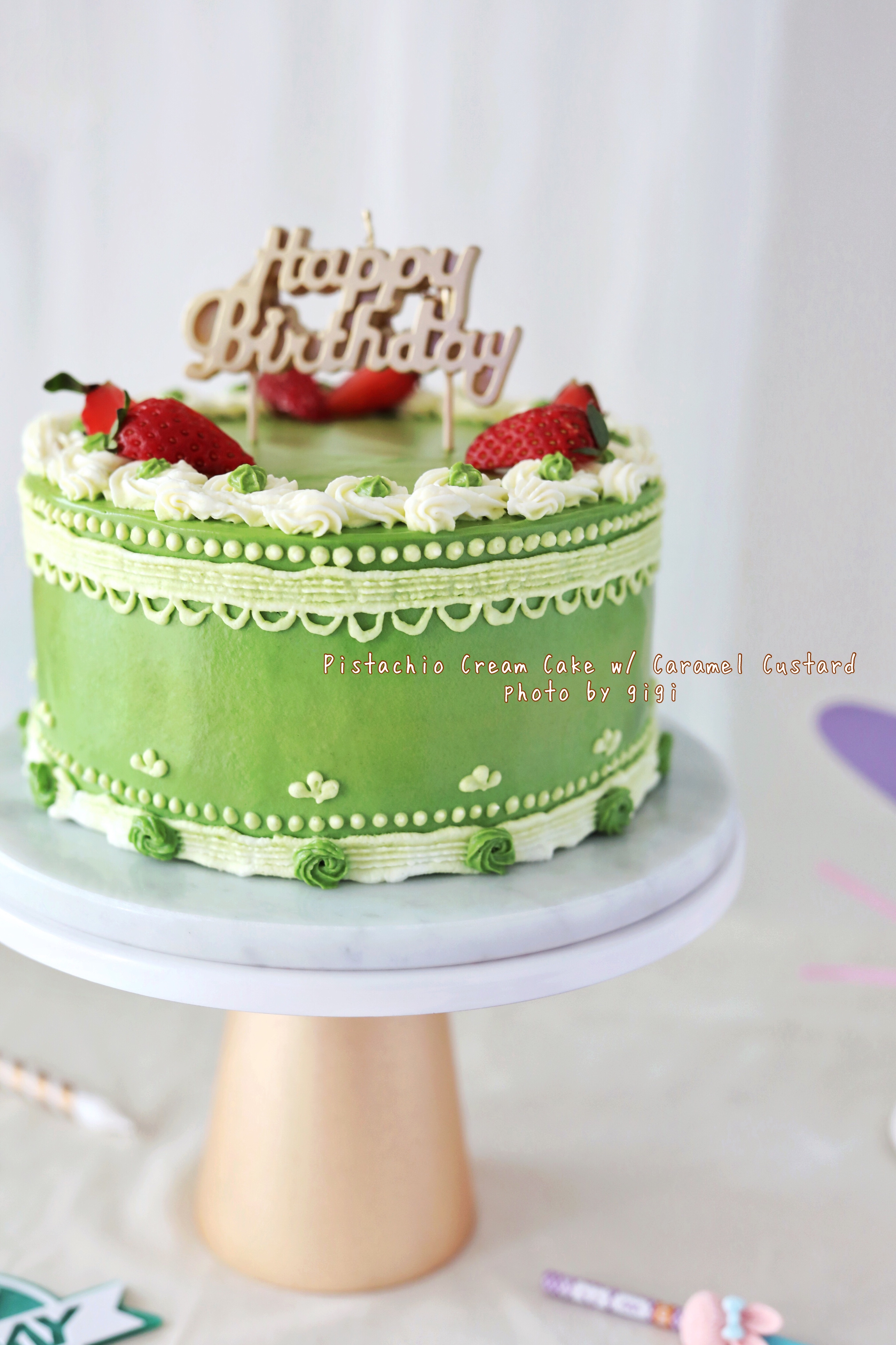 【原创】开心果焦糖夹心蛋糕➡️为自己设计的生日蛋糕的做法 步骤21