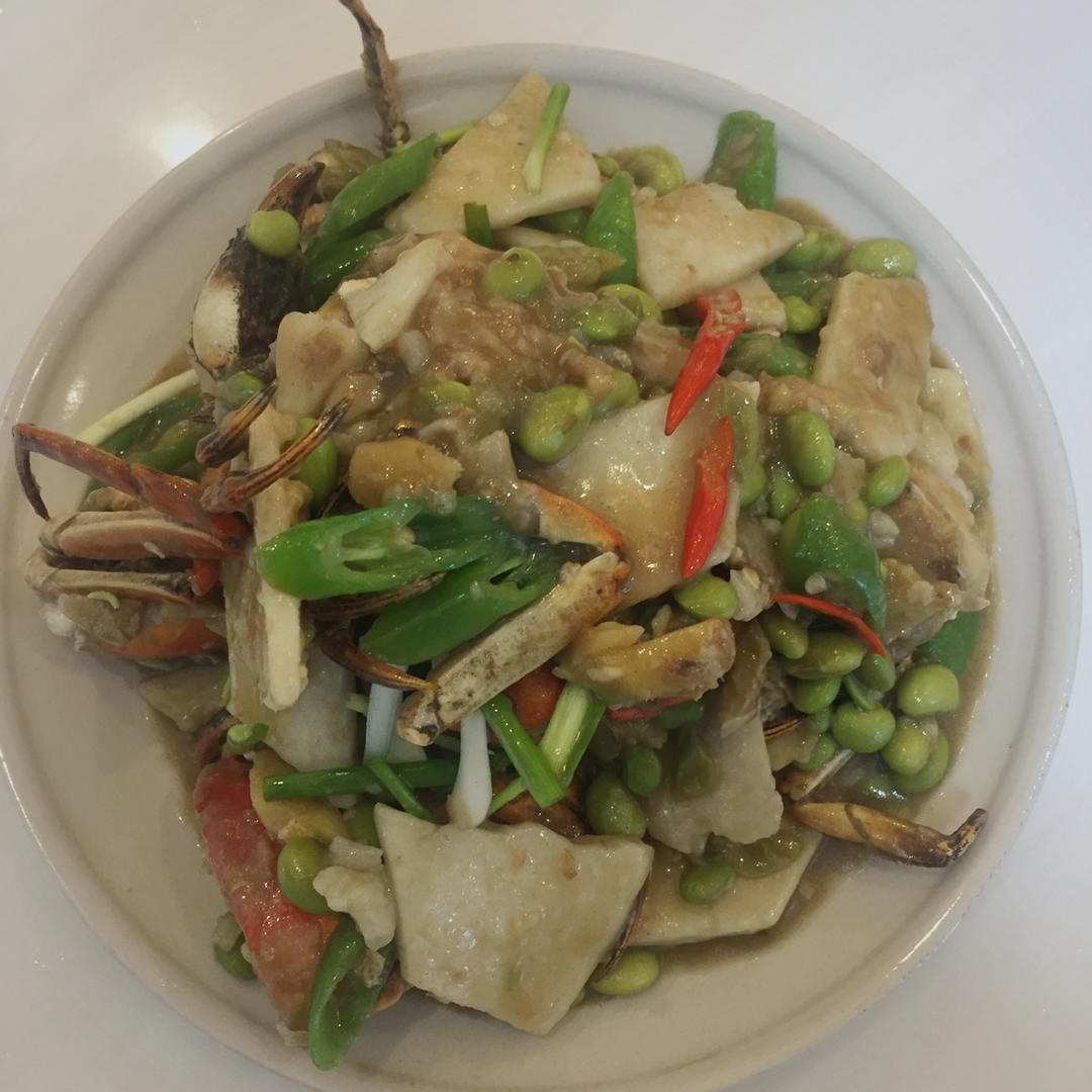 六月黄毛豆炒年糕