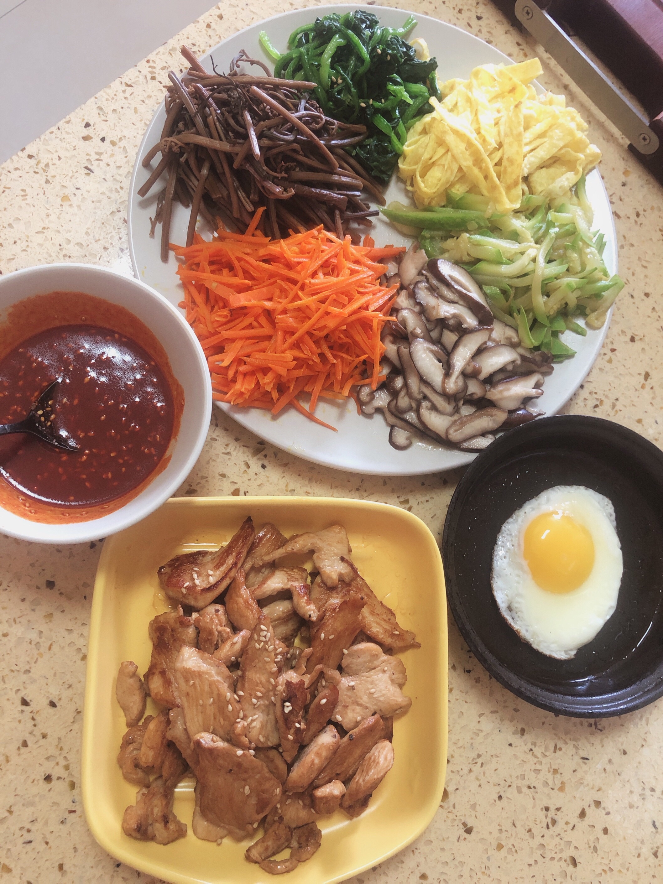 韩式拌饭（鸡胸肉）的做法 步骤7